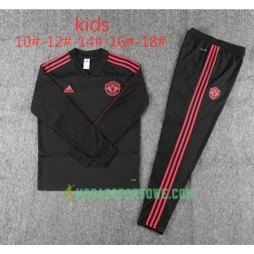 Manchester United Dziecięcy Komplet Bluzy Treningowe Czarny 2018/19